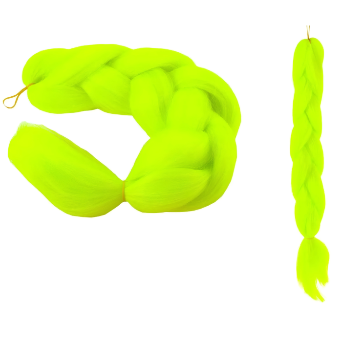 Extensii par sintetic pentru impletituri VarioShop®, fibra rezistenta la temperaturi ridicate si UV, 60 cm, verde neon [7]