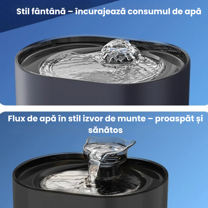 Fântână automată apă pentru pisici și câini mici 2,2L cu filtru HEPA, pompă silențioasă <35 dB, USB 5V, vas transparent – hidratare sănătoasă pentru animale de companie [4]