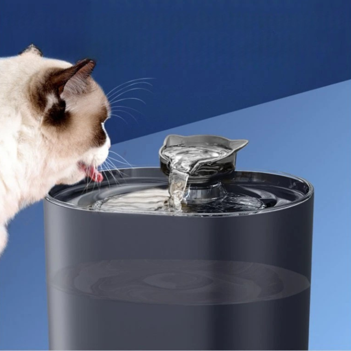 Fântână automată apă pentru pisici și câini mici 2,2L cu filtru HEPA, pompă silențioasă <35 dB, USB 5V, vas transparent – hidratare sănătoasă pentru animale de companie [13]