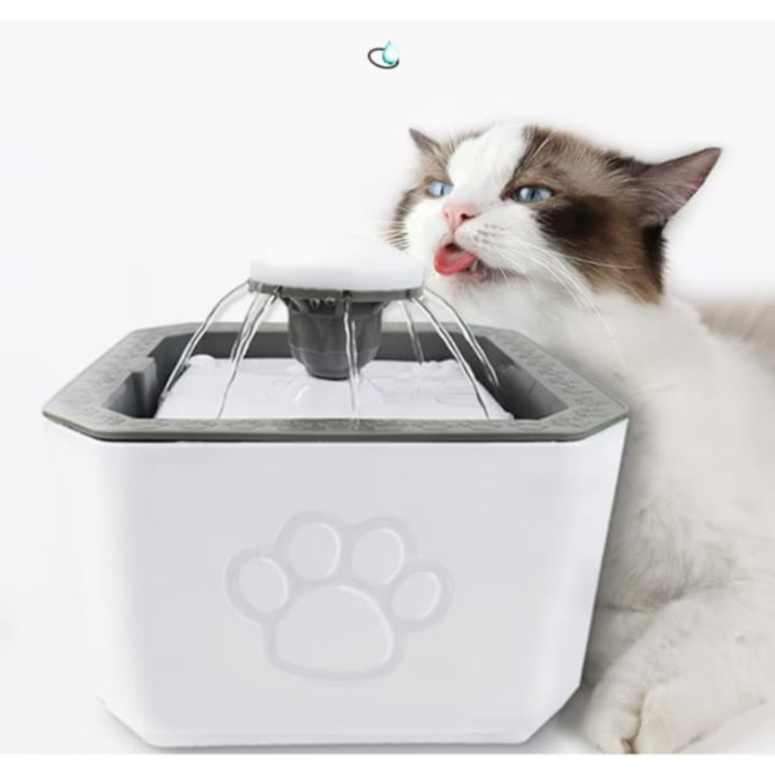 Fantana automata de apa VarioShop®, 2.5 L pentru pisici si caini, adapatoare silentioasa cu filtru de carbon activ, 3 trepte de debit si alimentare USB, hidratare continua si igienica pentru animalele [8]