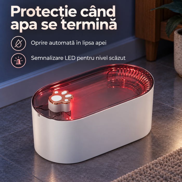 Fantana automata VarioShop, pentru animale de companie, cu purificare, filtrare si carbon activ, pompa silentioasa, alimentare USB, 1 filtru inclus, 3L, alb [7]