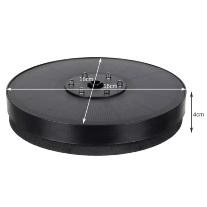 Fantana solara plutitoare pentru gradina VarioShop®, cu 7 capete interschimbabile, lumina LED RGB, 2 moduri de functionare, panou solar 3W, baterie 900mAh, debit 180L/h, inaltime jet pana la 60cm [6]