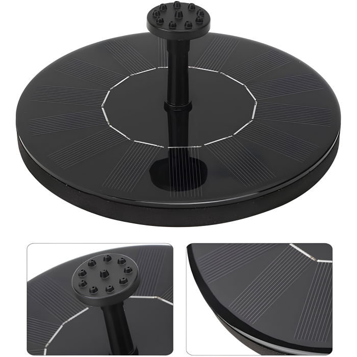 Fantana solara plutitoare VarioShop®, pentru iaz si decorarea apei, fara cabluri, debit 160 L/ora, panou 16 cm, negru [9]