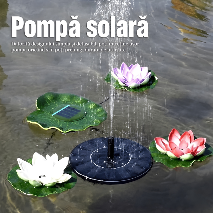 Fantana solara plutitoare VarioShop®, pentru iaz si decorarea apei, fara cabluri, debit 160 L/ora, panou 16 cm, negru [6]