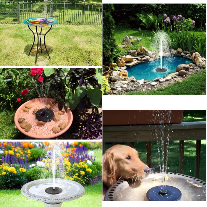 Fantana solara plutitoare VarioShop®, pentru iaz si decorarea apei, fara cabluri, debit 160 L/ora, panou 16 cm, negru [5]