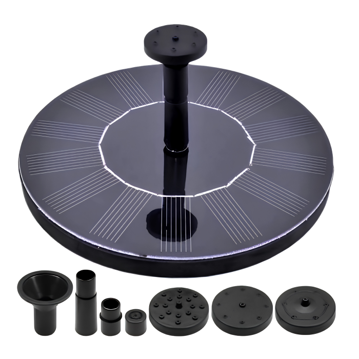 Fantana solara plutitoare VarioShop®, pentru iaz si decorarea apei, fara cabluri, debit 160 L/ora, panou 16 cm, negru [12]