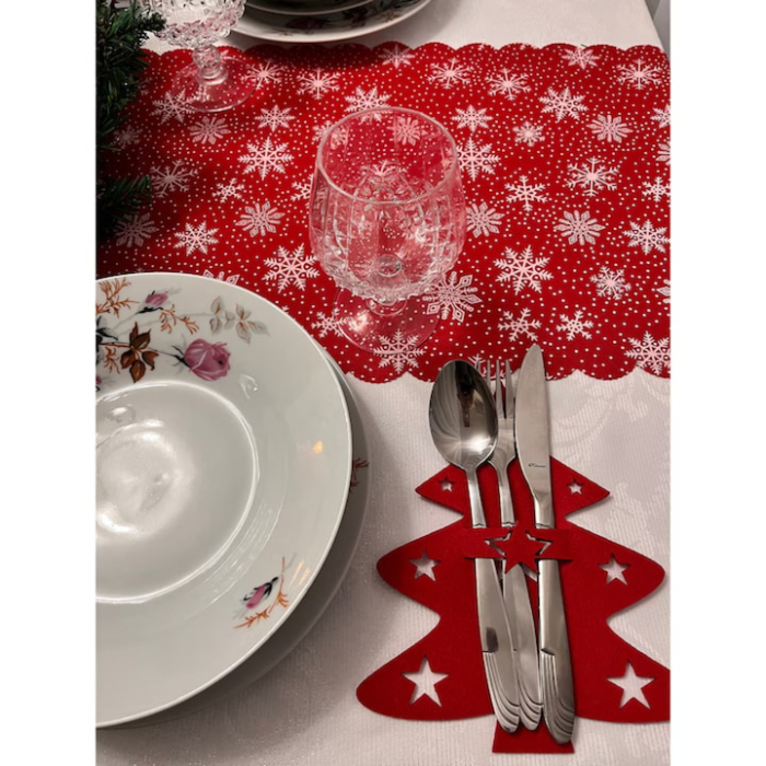 Fata de masa de Craciun VarioShop®, 185x35 cm, decor festiv pentru masa, protectie si design elegant pentru sarbatori [5]