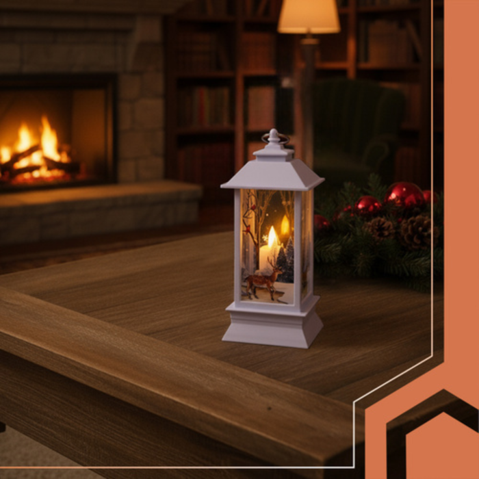 Felinar LED de Craciun VarioShop®, 2W, material rezistent, ornament festiv si elegant, 12.5 x 5.3 cm, alb [6]