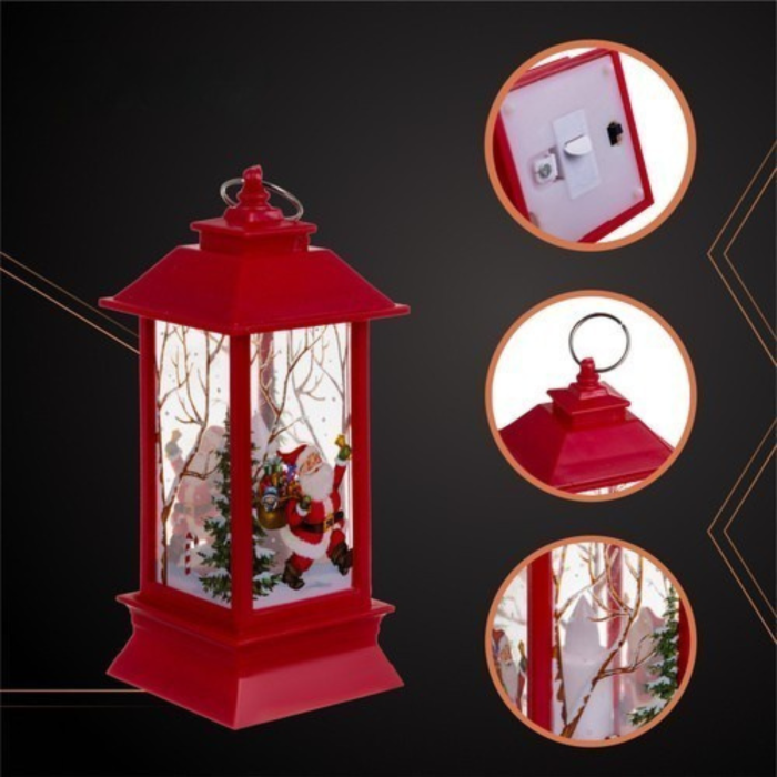 Felinar LED de Craciun VarioShop®, 2W, material rezistent, ornament festiv si elegant, 12.5 x 5.3 cm, rosu [2]