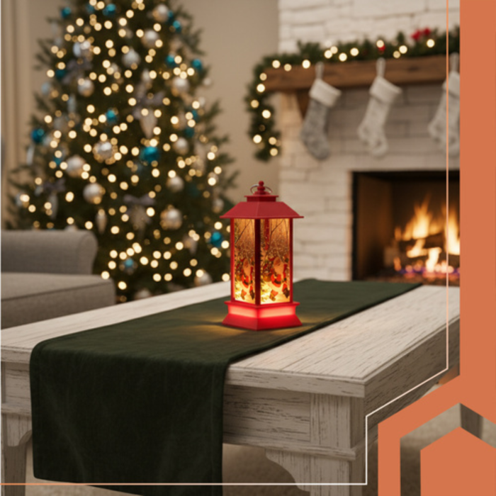 Felinar LED de Craciun VarioShop®, 2W, material rezistent, ornament festiv si elegant, 12.5 x 5.3 cm, rosu [11]