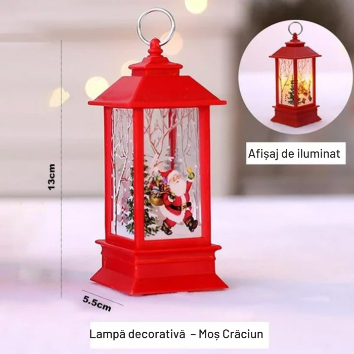 Felinar LED de Craciun VarioShop®, 2W, material rezistent, ornament festiv si elegant, 12.5 x 5.3 cm, rosu [7]