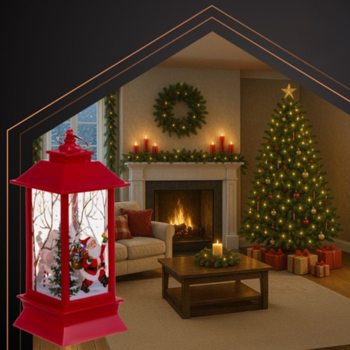 Felinar LED de Craciun VarioShop®, 2W, material rezistent, ornament festiv si elegant, 12.5 x 5.3 cm, rosu [5]