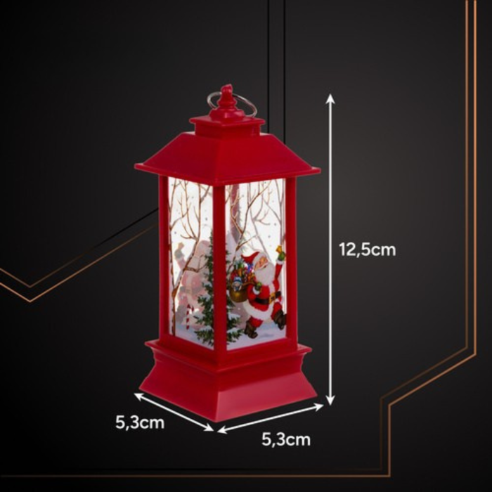 Felinar LED de Craciun VarioShop®, 2W, material rezistent, ornament festiv si elegant, 12.5 x 5.3 cm, rosu [13]