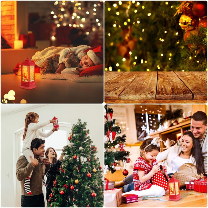 Felinar LED de Craciun VarioShop®, 2W, material rezistent, ornament festiv si elegant, 12.5 x 5.3 cm, rosu [4]