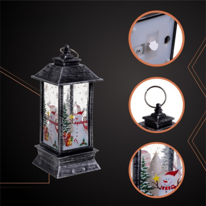 Felinar LED de Craciun VarioShop®, lumina calda decorativa, ornament festiv pentru interior si exterior, baterii incluse, 12.5 cm, argintiu [2]