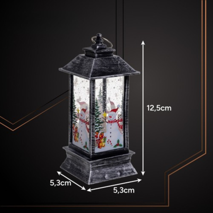 Felinar LED de Craciun VarioShop®, lumina calda decorativa, ornament festiv pentru interior si exterior, baterii incluse, 12.5 cm, argintiu [5]