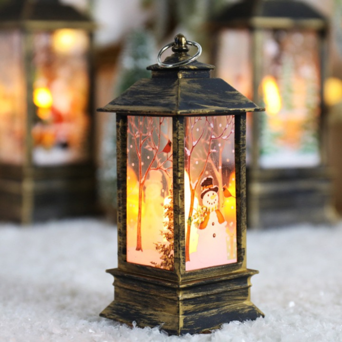 Felinar LED de Craciun VarioShop®, lumina calda decorativa, ornament festiv pentru interior si exterior, baterii incluse, 12.5 cm, auriu [1]