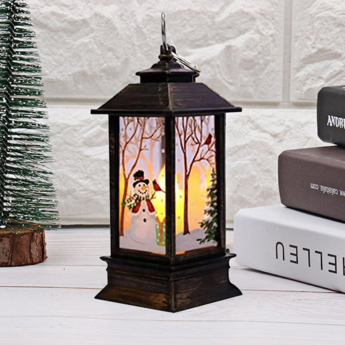 Felinar LED de Craciun VarioShop®, lumina calda decorativa, ornament festiv pentru interior si exterior, baterii incluse, 12.5 cm, auriu [2]