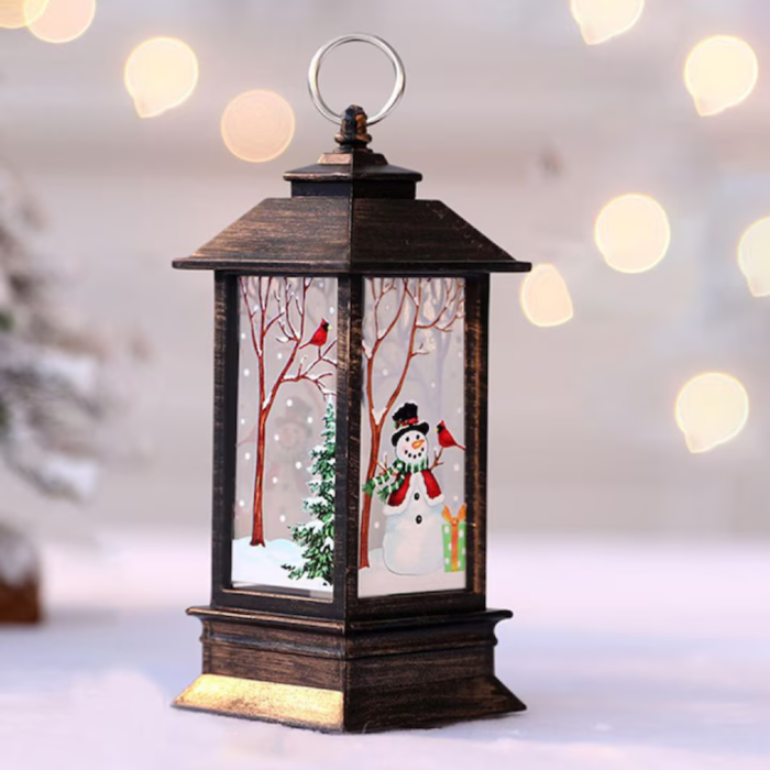 Felinar LED de Craciun VarioShop®, lumina calda decorativa, ornament festiv pentru interior si exterior, baterii incluse, 12.5 cm, auriu [8]