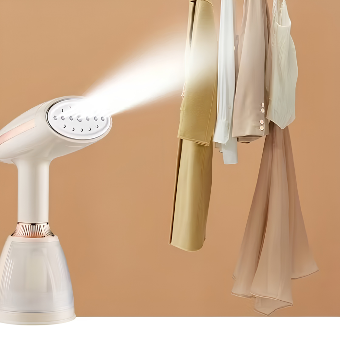 Fier de calcat vertical cu abur VarioShop®, portabil, 1500W, rezervor 280 ml, talpa ceramica, incalzire rapida 15 secunde, perie inclusa, bej [9]