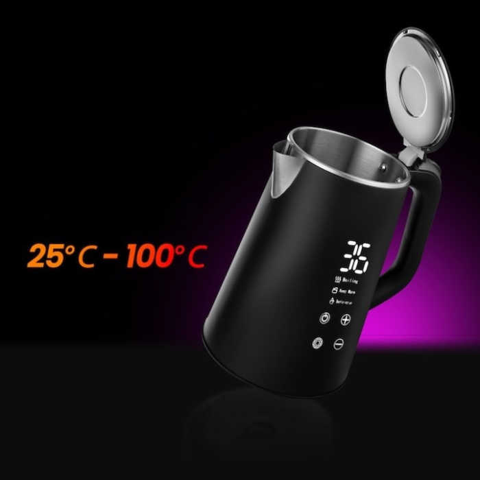 Fierbător Electric VarioShop, 1500W, 1.6L, Negru Mat, Panou Tactil, Funcție Mentinere Temperatură [4]