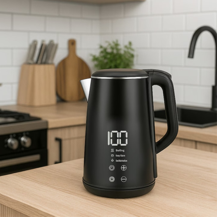Fierbător Electric VarioShop, 1500W, 1.6L, Negru Mat, Panou Tactil, Funcție Mentinere Temperatură [10]