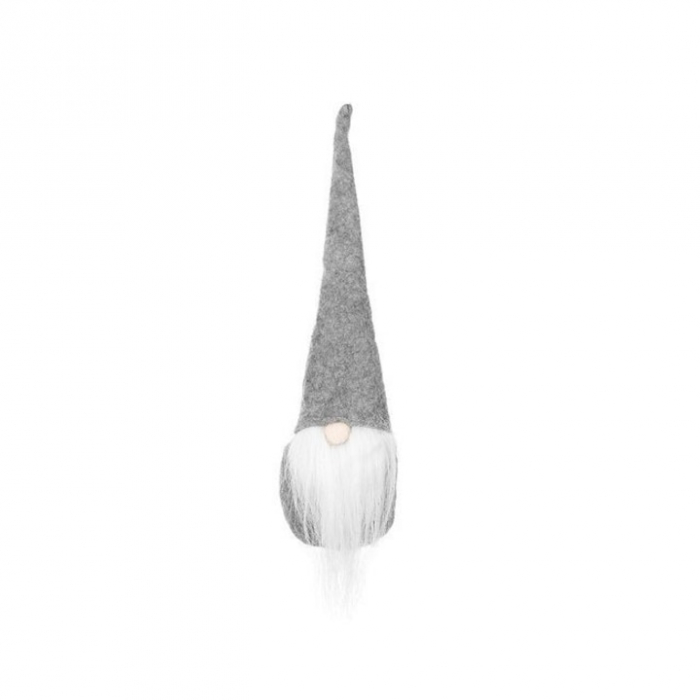 Figurina decorativa gnom de Craciun VarioShop®, decoratiune unica, ideal pentru cadou, material textil, 30 x 8 cm, Gri [3]