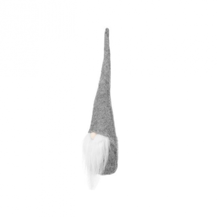 Figurina decorativa gnom de Craciun VarioShop®, decoratiune unica, ideal pentru cadou, material textil, 30 x 8 cm, Gri [6]