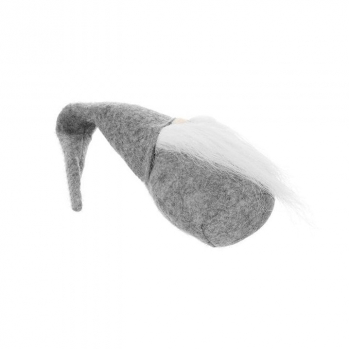Figurina decorativa gnom de Craciun VarioShop®, decoratiune unica, ideal pentru cadou, material textil, 30 x 8 cm, Gri [9]