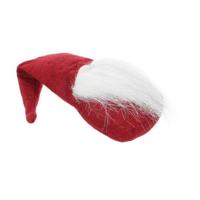 Figurina decorativa gnom de Craciun VarioShop®, decoratiune unica, ideal pentru cadou, material textil, 30 x 8 cm, Rosu [10]