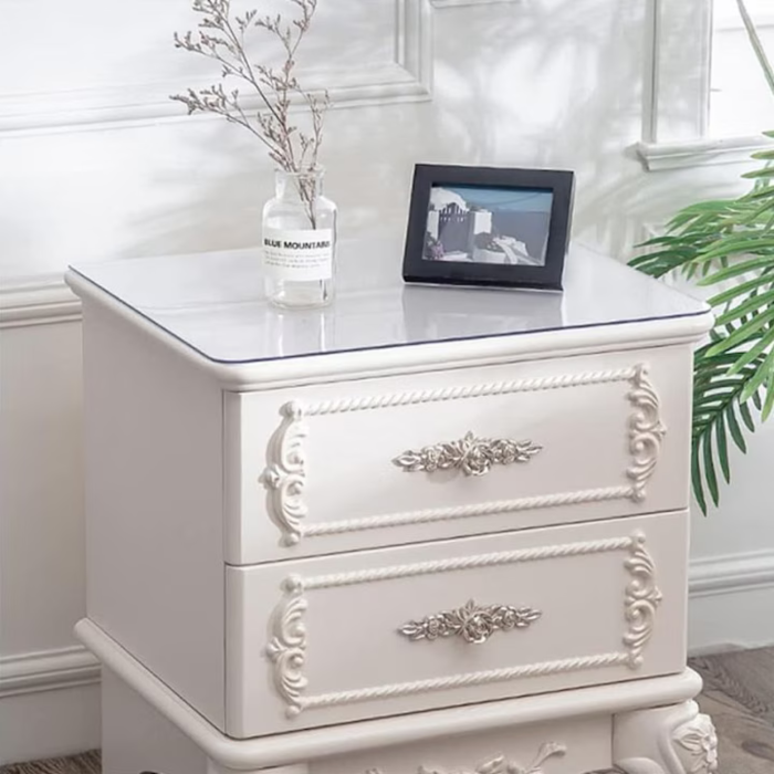 Folie protectie masa VarioShop®, efect de sticla, impermeabila, rezistenta la uzura, margini rotunjite, grosime 1 mm, 120 x 60 cm, Transparent [15]