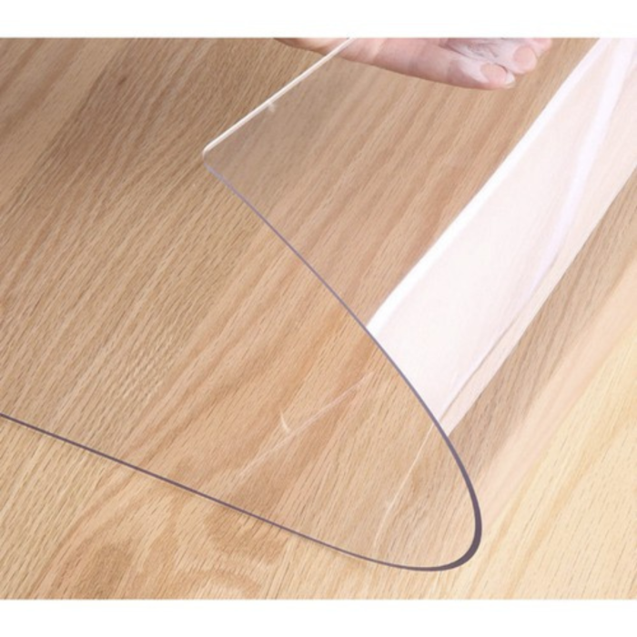 Folie protectie masa VarioShop®, efect de sticla, impermeabila, rezistenta la uzura, margini rotunjite, grosime 1 mm, 120 x 60 cm, Transparent [12]