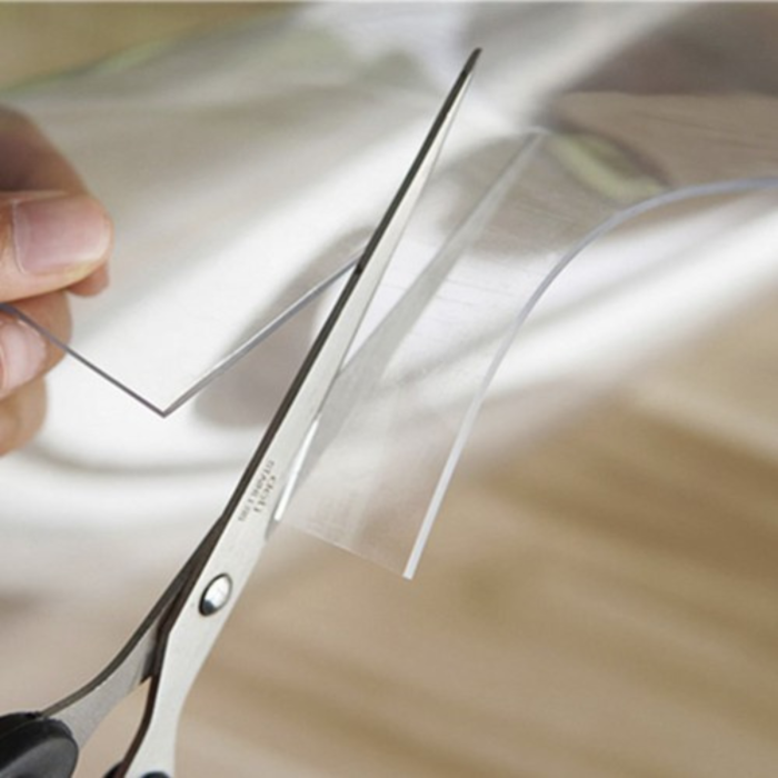 Folie protectie masa VarioShop®, efect de sticla, impermeabila, rezistenta la uzura, margini rotunjite, grosime 1 mm, 120 x 60 cm, Transparent [8]