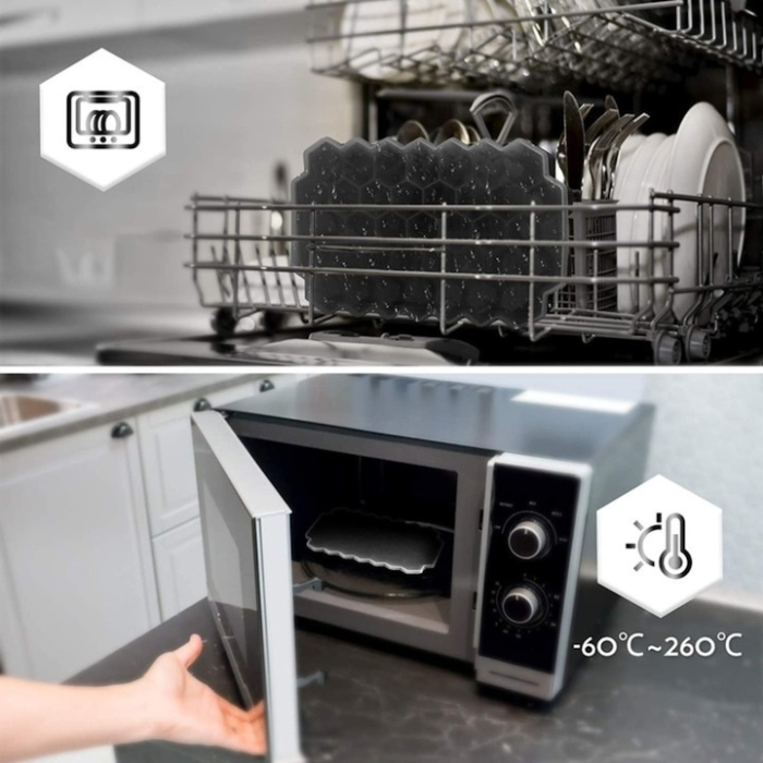 Forma pentru cuburi de gheata cu capac VarioShop®, pentru bauturi racoritoare, silicon alimentar, non-toxic, Negru [5]