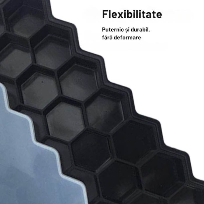 Forma pentru cuburi de gheata cu capac VarioShop®, pentru bauturi racoritoare, silicon alimentar, non-toxic, Negru [2]