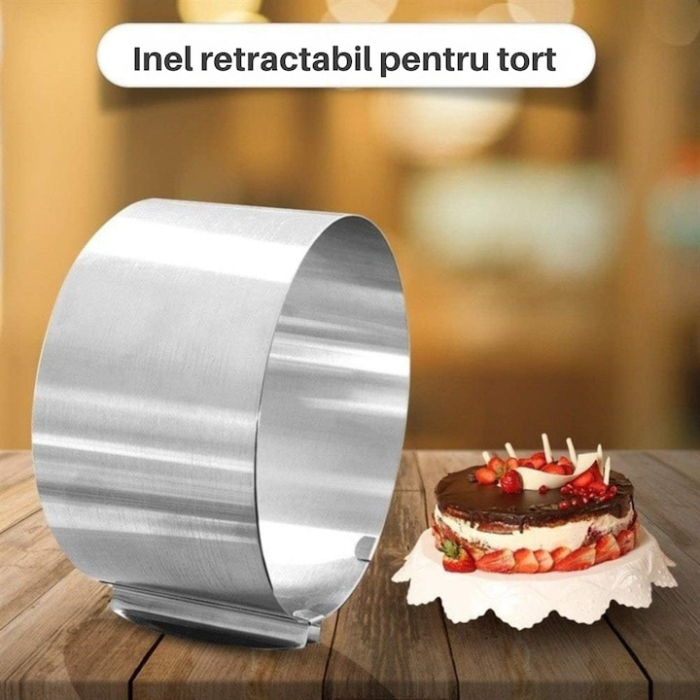 Forma reglabila pentru tort VarioShop® 16–30 cm, din otel inoxidabil, margine cu cleme pentru prajituri, tarte si pandispan [5]