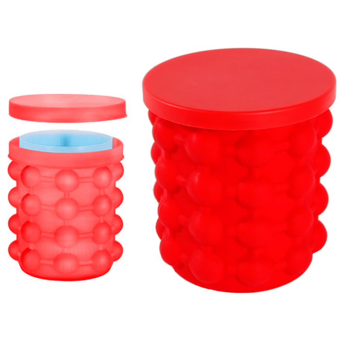 Frapiera si forma pentru gheata VarioShop®, din silicon, tava inovatoare pentru 32 cuburi de gheata, cu capac si recipient interior detasabil, ideala pentru petreceri, frigidere si bauturi racoritoare [14]