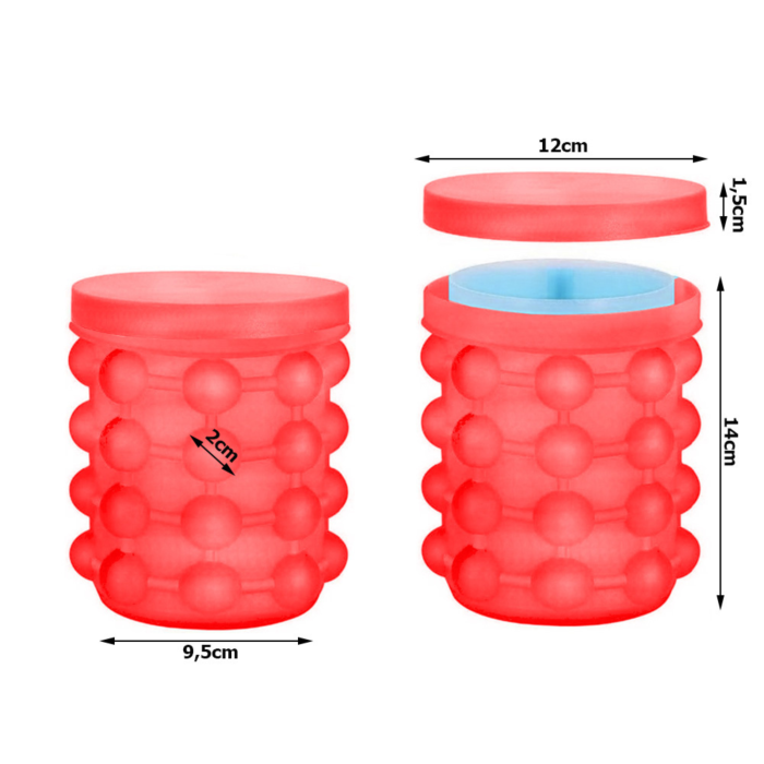 Frapiera si forma pentru gheata VarioShop®, din silicon, tava inovatoare pentru 32 cuburi de gheata, cu capac si recipient interior detasabil, ideala pentru petreceri, frigidere si bauturi racoritoare [12]