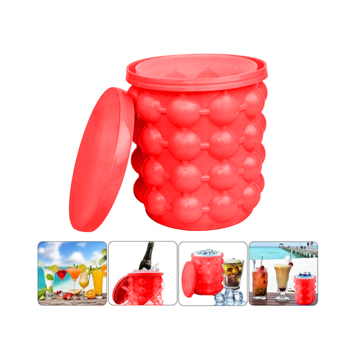 Frapiera si forma pentru gheata VarioShop®, din silicon, tava inovatoare pentru 32 cuburi de gheata, cu capac si recipient interior detasabil, ideala pentru petreceri, frigidere si bauturi racoritoare [11]