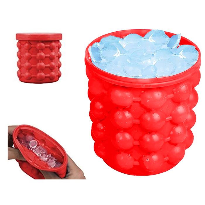 Frapiera si forma pentru gheata VarioShop®, din silicon, tava inovatoare pentru 32 cuburi de gheata, cu capac si recipient interior detasabil, ideala pentru petreceri, frigidere si bauturi racoritoare [3]