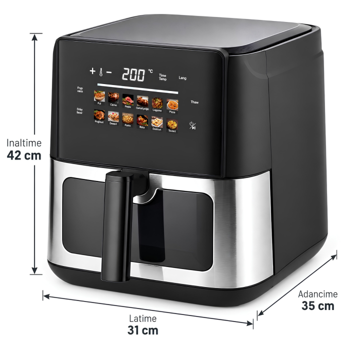 Friteuza cu aer cald VarioShop®, 8L, gatire fara ulei pentru preparate crocante, 12 programe automate, 1700W, 42 x 31 x 35 cm, negru [5]