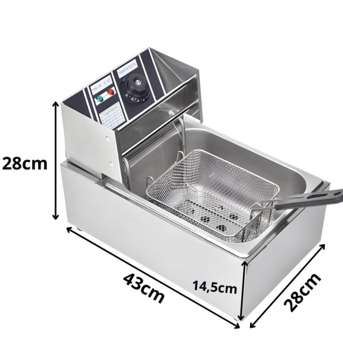 Friteuza electrica VarioShop® 6L, 2500W, termostat reglabil 60-200°C, cos detasabil, antiaderenta, inox, argintiu, 42x28x28 cm [2]