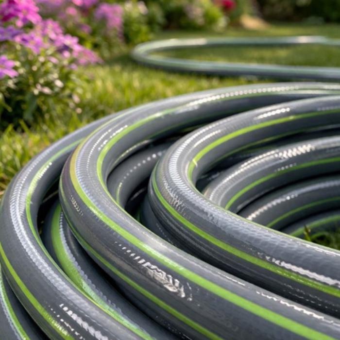 Furtun de gradina VarioShop®, 15 m, 1/2", 4 straturi, cu suport de perete, duza reglabila si conectori rapizi, rezistent UV [14]