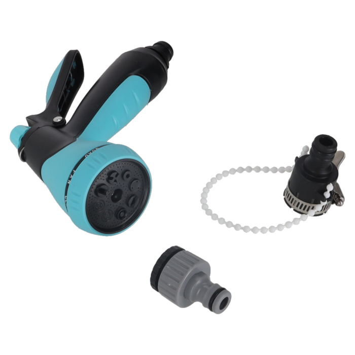 Furtun pentru gradina cu tambur retractabil 30m VarioShop®, pistol aspersor multifunctional, suport montare, sistem complet irigare [8]