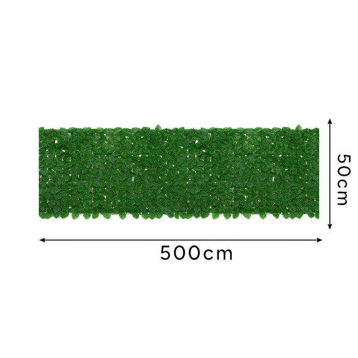 Gard viu artificial VarioShop®, pentru balcon si gradina, montare usoara, material rezistent, 10 panouri 50x50 cm, 5 m, verde [2]