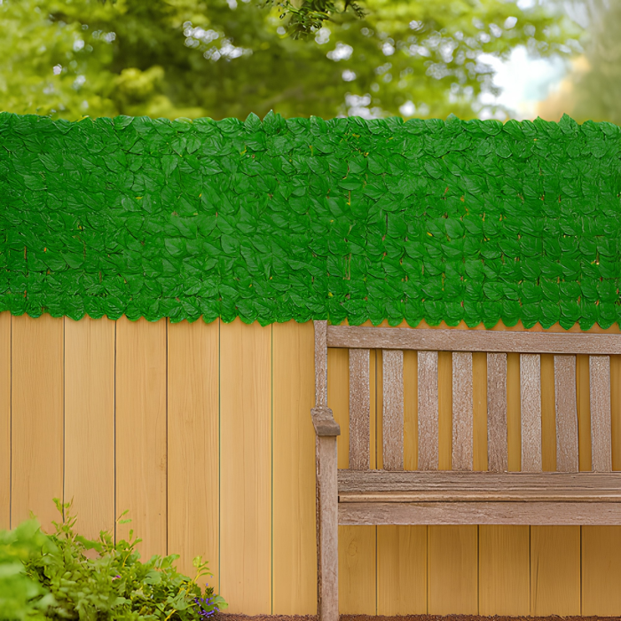 Gard viu artificial VarioShop®, pentru balcon si gradina, montare usoara, material rezistent, 10 panouri 50x50 cm, 5 m, verde [7]