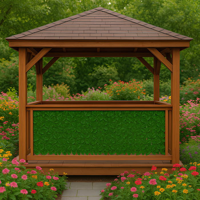 Gard viu artificial VarioShop®, pentru balcon si gradina, montare usoara, material rezistent, 6 panouri 1x0.5 m, 3 m, verde [8]