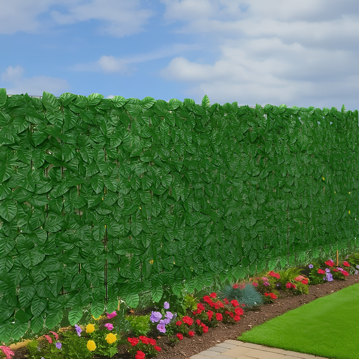 Gard viu artificial VarioShop®, pentru balcon si gradina, montare usoara, material rezistent, 6 panouri 1x0.5 m, 3 m, verde [5]