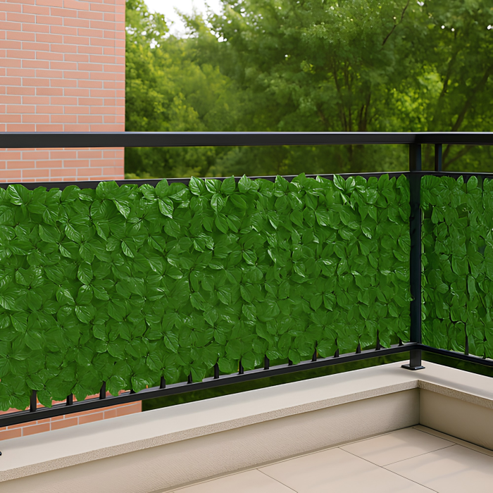 Gard viu artificial VarioShop®, pentru balcon si gradina, montare usoara, material rezistent, 6 panouri 1x0.5 m, 3 m, verde [4]