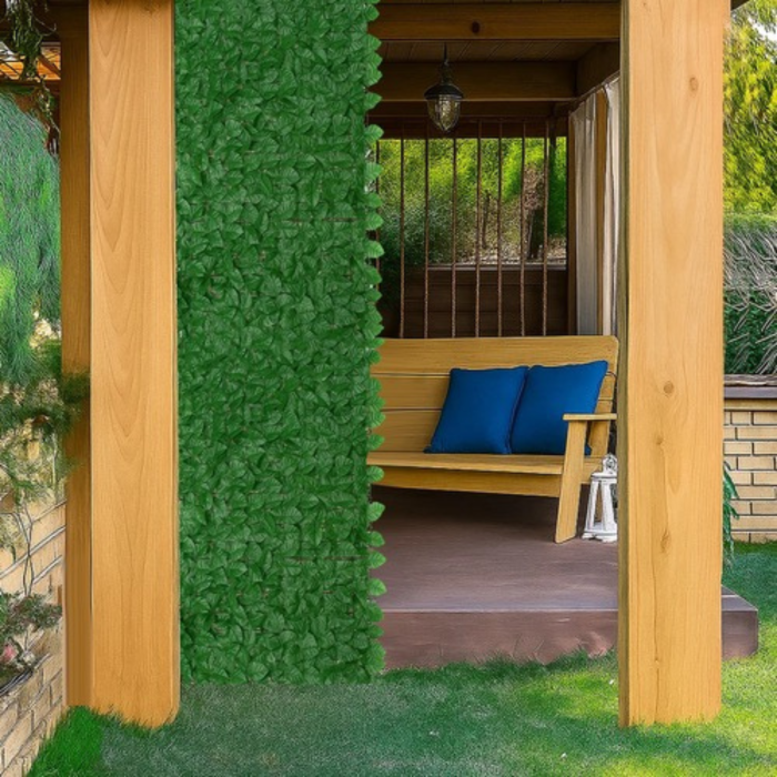 Gard viu artificial VarioShop®, pentru balcon si gradina, montare usoara, material rezistent, 6 panouri 1x0.5 m, 3 m, verde [7]